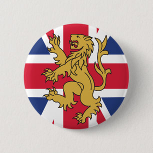 Macaron Rond 5 Cm Lion BRITANNIQUE de drapeau