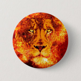 Macaron Rond 5 Cm Lion brûlant de Juda