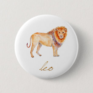 Macaron Rond 5 Cm Lion d'aquarelle