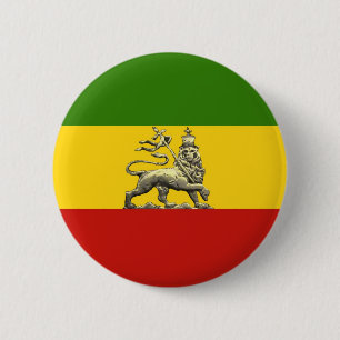 Macaron Rond 5 Cm Lion de couleurs de reggae de Rastafarian de
