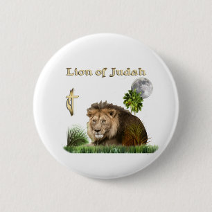 Macaron Rond 5 Cm Lion de Juda boutons chrétiens
