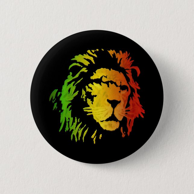 Macaron Rond 5 Cm Lion de lion de reggae de Zion Judah (Devant)