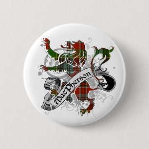 Macaron Rond 5 Cm Lion de MacPherson Tartan