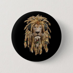 Macaron Rond 5 Cm lion de reggae