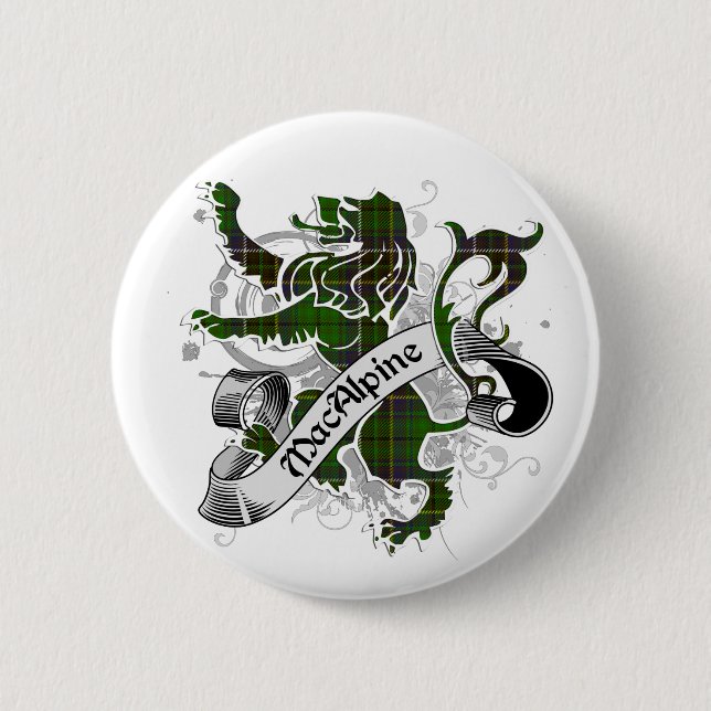 Macaron Rond 5 Cm Lion de tartan de MacAlpine (Devant)