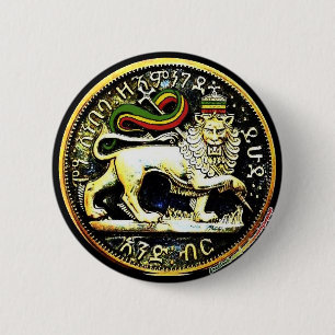 Macaron Rond 5 Cm lion éthiopien rond du ¼ 2" d'insigne de pièce 