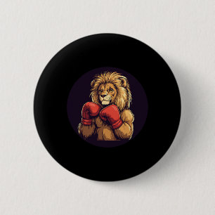 Macaron Rond 5 Cm Lion Fort Avec Costume Mitts En Boxe Pour Garçons 