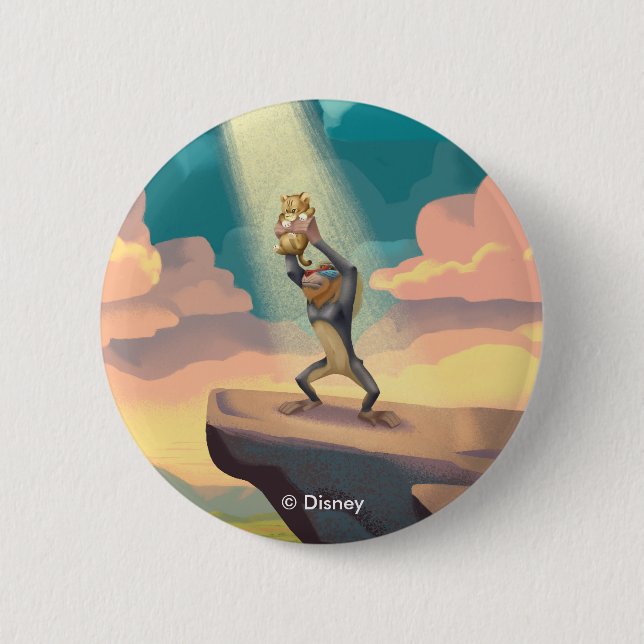 Macaron Rond 5 Cm Lion King | Rafiki présente Simba Graphic (Devant)