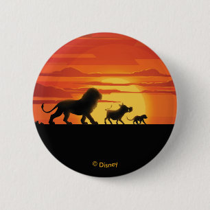 Macaron Rond 5 Cm Lion King Simba, Pumbaa & Timon Silhouette