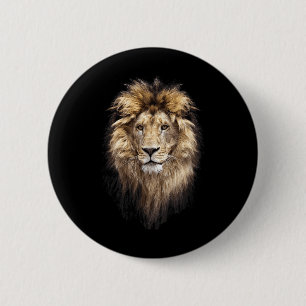 Macaron Rond 5 Cm Lion Principal Animal Face Big Cat