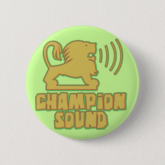 Macaron Rond 5 Cm Lion sain de champion (Devant)