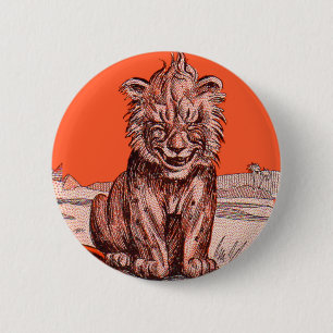 Macaron Rond 5 Cm lion souriant