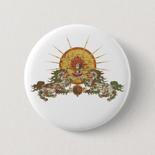Macaron Rond 5 Cm Lion tibétain de neige