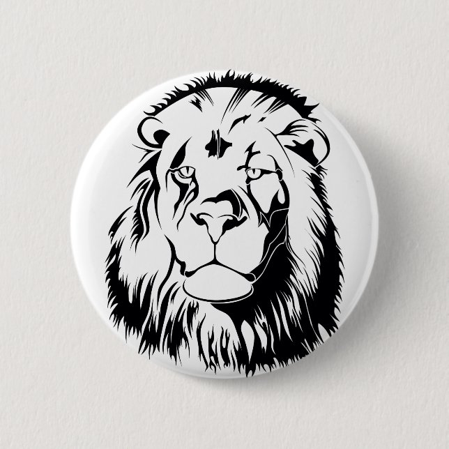 Macaron Rond 5 Cm Lion Tribal 002 (Devant)