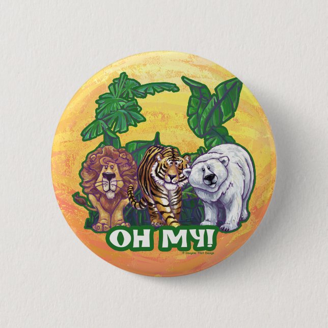 Macaron Rond 5 Cm Lions Tiger Ours Oh Mon (Devant)