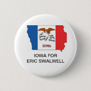 Macaron Rond 5 Cm L'IOWA pour le bouton d'ÉRIC SWALWELL 2020