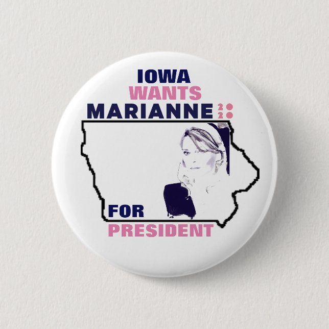 Macaron Rond 5 Cm L'Iowa veut Marianne Williamson 2020 (Devant)