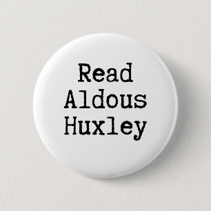 Macaron Rond 5 Cm Lire Aldous Huxley noir et blanc
