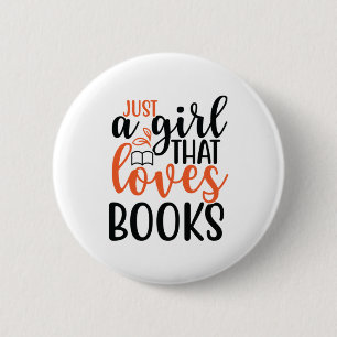 Macaron Rond 5 Cm Lire L'Art Juste Une Fille Qui Aime Les Livres
