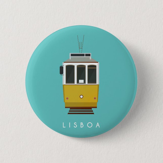 Macaron Rond 5 Cm Lisbon Pin (Devant)