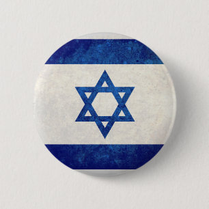 Macaron Rond 5 Cm L'Israël ; Drapeau israélien