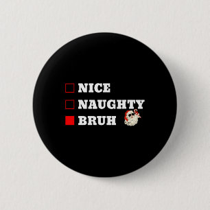 Macaron Rond 5 Cm Liste de Noël drôle gentil méchant frère Noël