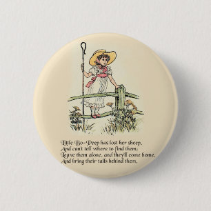 Macaron Rond 5 Cm Little Bo Peep Nursery Rhyme