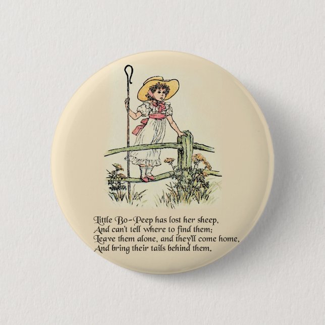 Macaron Rond 5 Cm Little Bo Peep Nursery Rhyme (Devant)