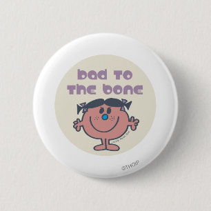 Macaron Rond 5 Cm Little Miss Bad Mauvais À L'Os