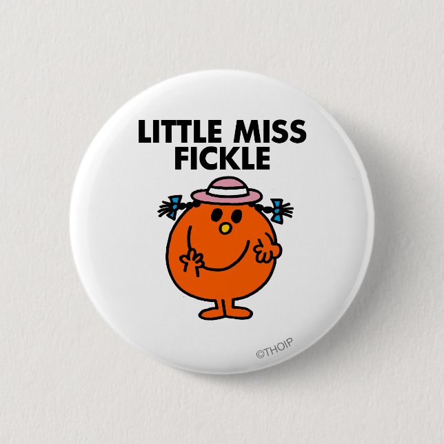 Macaron Rond 5 Cm Little Miss Fickle | Lettres noires (Devant)