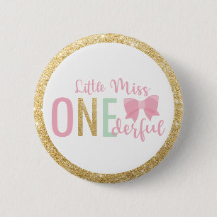 Macaron Rond 5 Cm Little Miss ONEderful 1st Birthday Guest of Honor