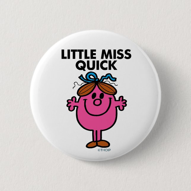 Macaron Rond 5 Cm Little Miss Quick | Lettres noires (Devant)