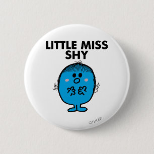 Macaron Rond 5 Cm Little Miss Shy   Lettres noires