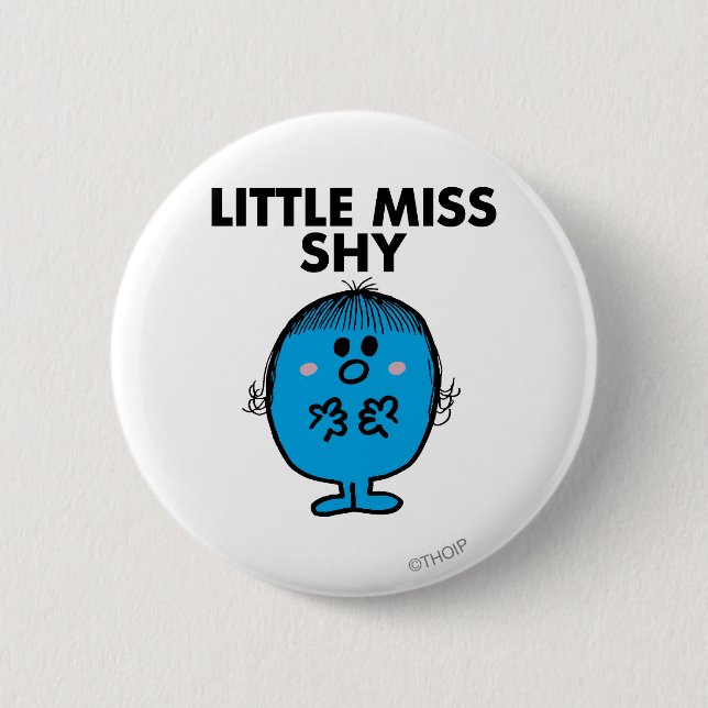 Macaron Rond 5 Cm Little Miss Shy | Lettres noires (Devant)