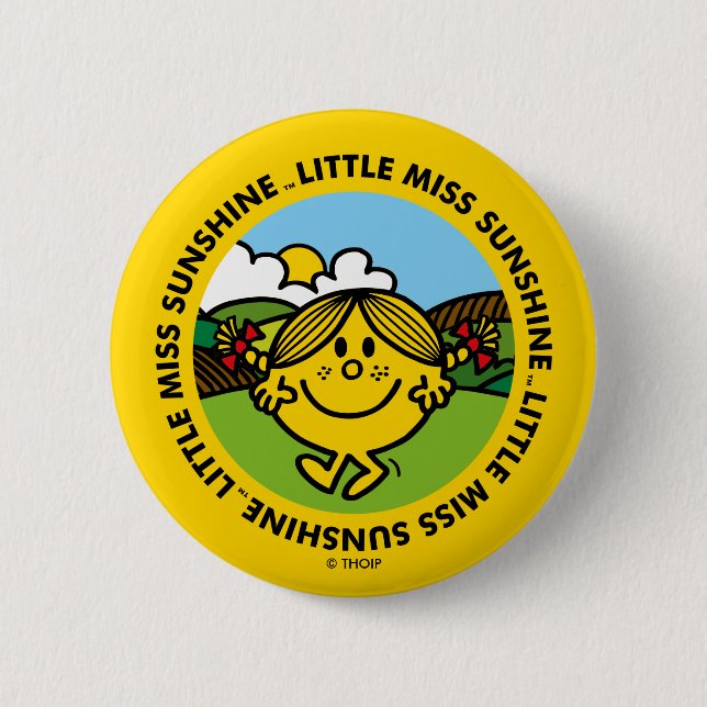 Macaron Rond 5 Cm Little Miss Sunshine | Cercle solaire (Devant)