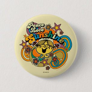 Macaron Rond 5 Cm Little Miss Sunshine Peace Love Sunshine