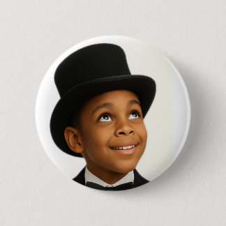 Macaron Rond 5 Cm Little Stevie Toujours en Train de Regarder Vers l