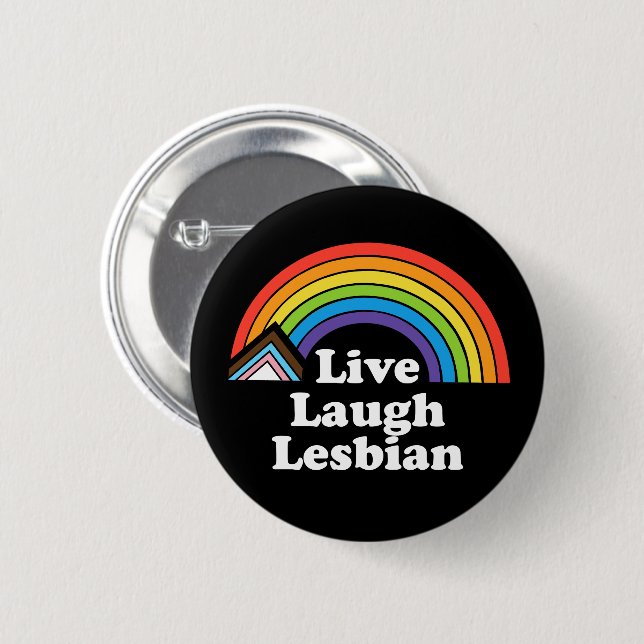 Macaron Rond 5 Cm Live Lauder Lesbian LGBTQ (Devant & derrière)