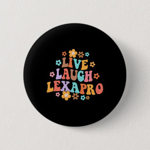 Macaron Rond 5 Cm Live Laugh Lexapro Thérapiste Super en santé menta