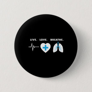 Macaron Rond 5 Cm Live Love Breathe - Don d'un thérapeute respiratoi
