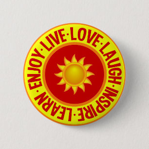 Macaron Rond 5 Cm Live Love Laugh ... bouton