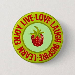 Macaron Rond 5 Cm LIVE LOVE LAUGH ... bouton