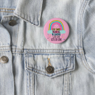 Macaron Rond 5 Cm Live Simply Dream Big Be Grateful Give Love