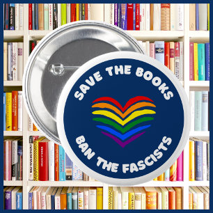 Macaron Rond 5 Cm Livre anti-censure Interdire Round Rainbow Heart