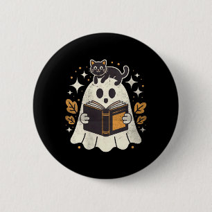 Macaron Rond 5 Cm Livre de lecture fantôme pour femmes Halloween Bib