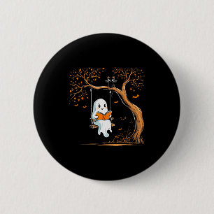 Macaron Rond 5 Cm Livre de lecture Vintage Ghost Swing Halloween