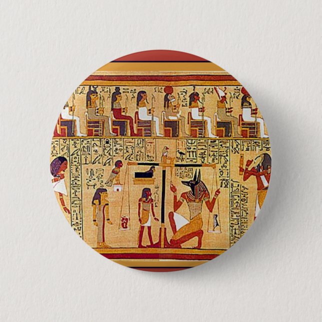 Macaron Rond 5 Cm Livre égyptien antique des morts (Devant)