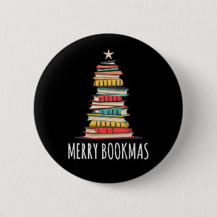 Macaron Rond 5 Cm Livres Noël Arbre Joyeux Livres