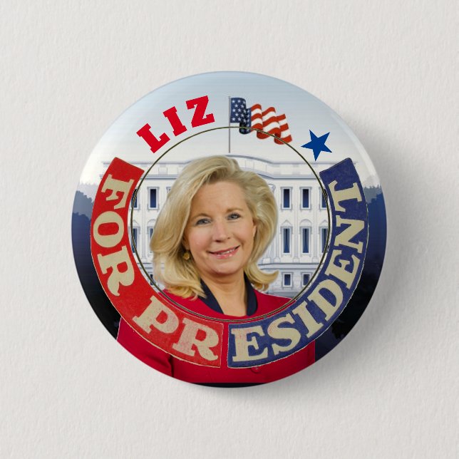 Macaron Rond 5 Cm Liz Cheney, président (Devant)