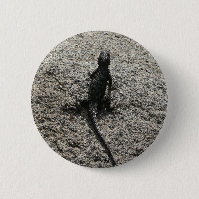 Macaron Rond 5 Cm Lizard noir (Devant)